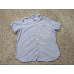 GAP Button‎ Up Shirt Mens XL Blue Short Sleeve Chest Pocket Preppy Casual